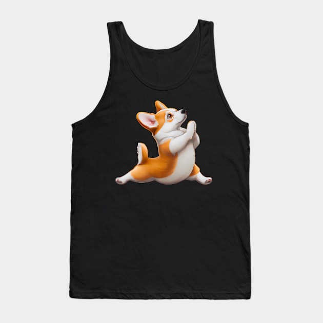 Corgi dog in yoga pose Tank Top by FromBerlinGift